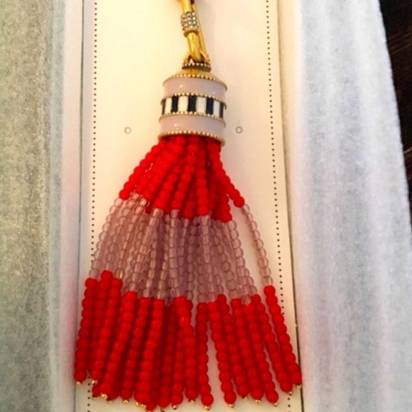 Stella & Dot coral tassel necklace 30” long - Picture 2 of 2